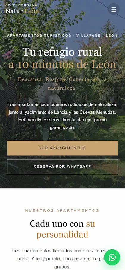 La misma web vista en un móvil